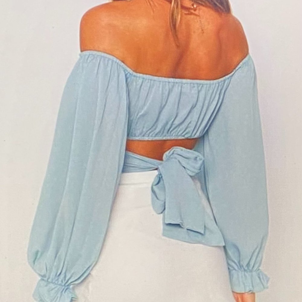 Beginning Boutique Ground Theory - Off-Shoulder Crop Top - Picture 2 of 7